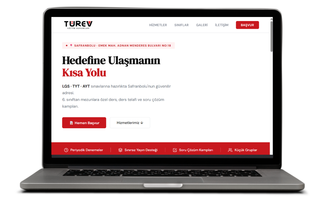 TÜREV Educational Institutions – Corporate Web Design and SEO Project